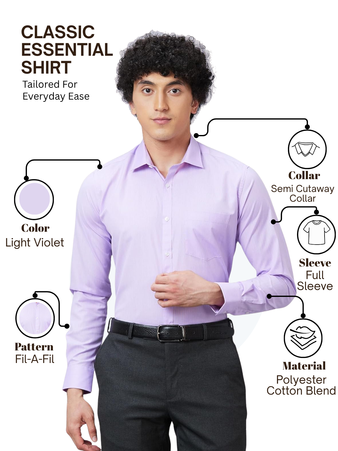 Park Avenue Men Purple Slim Fit Fil-A-Fil Formal Shirt