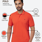 Raymond Men Red Contemporary Fit Solid Polo Neck Collar T-Shirt