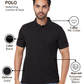 Parx Men Black Regular Fit Solid Polo Neck Collar T-Shirt