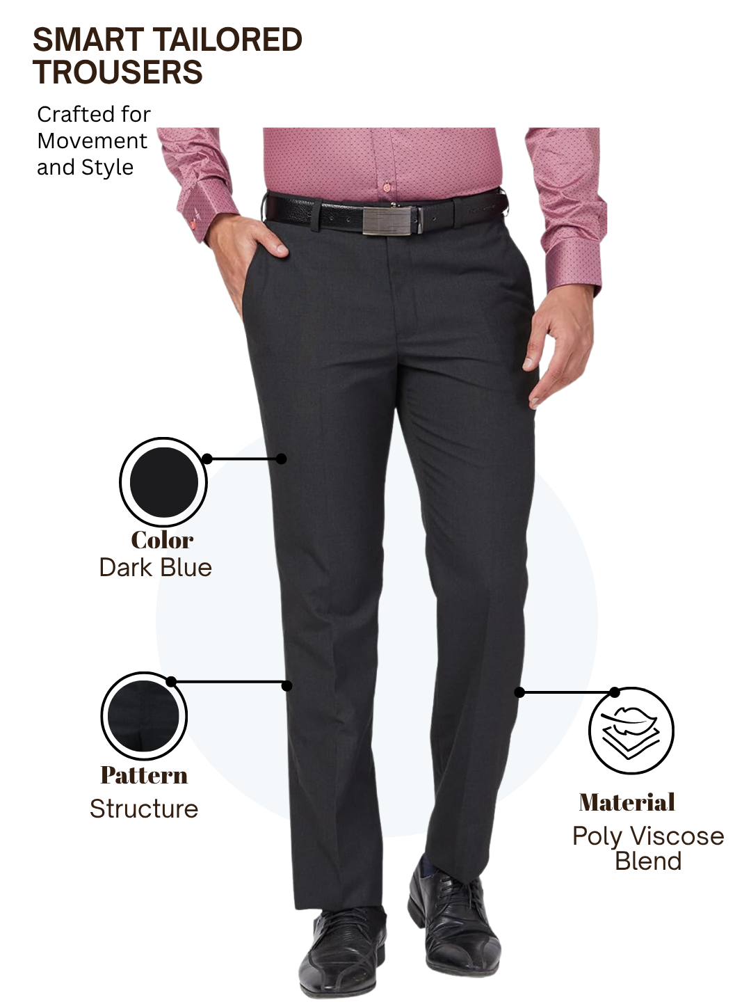 Park Avenue Men Black Regular Fit Solid Trouser