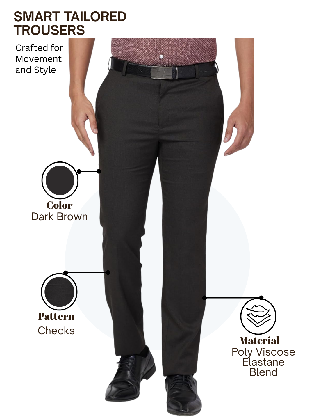 Raymond Men Brown Slim Fit Checks Trouser