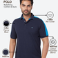Park Avenue Men Blue Slim Fit Knitted Polo Neck Collar T-Shirt