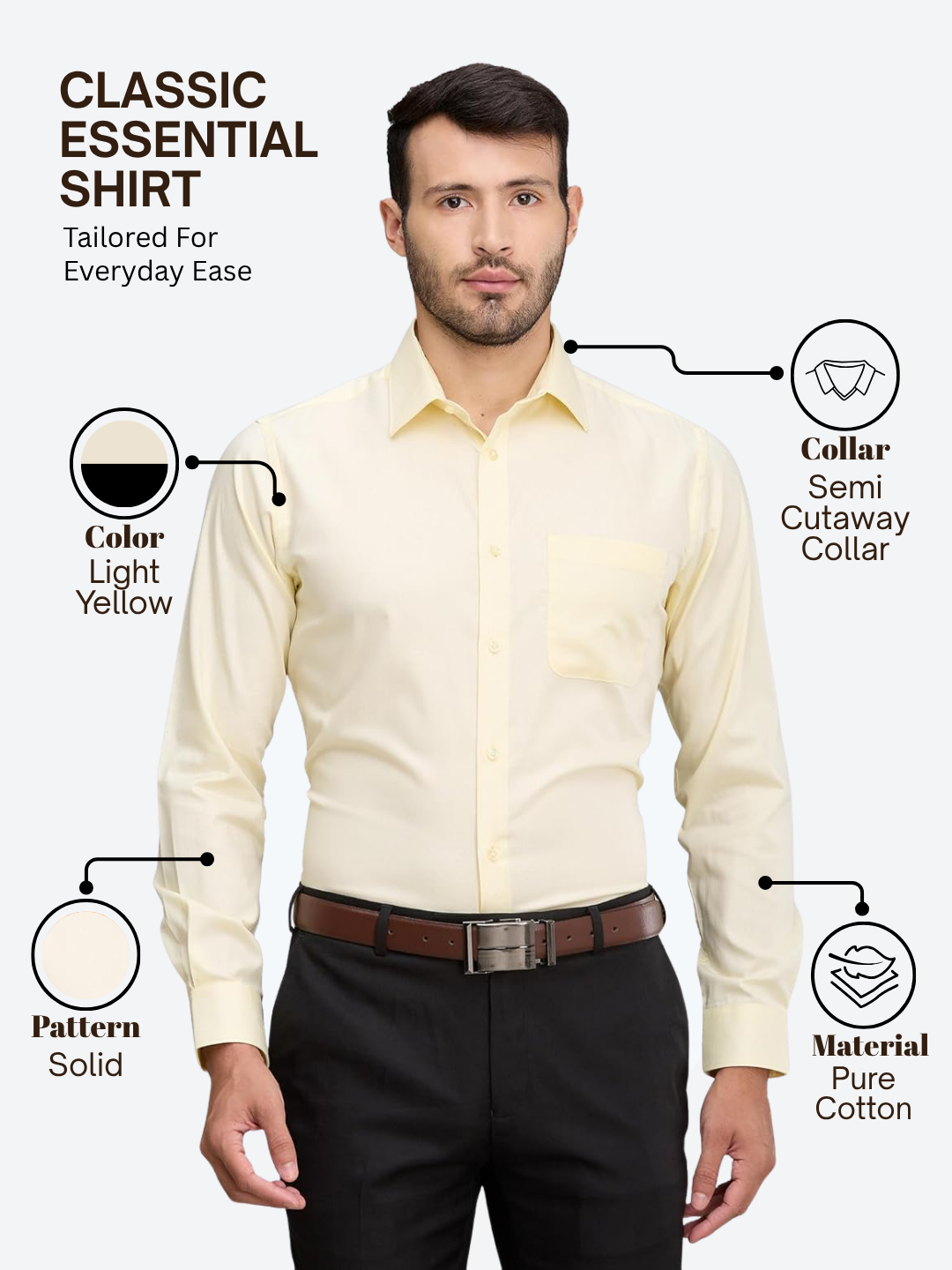 Raymond Men Yellow Slim Fit Solid Formal Shirt – MyRaymond