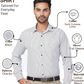 Park Avenue Men White Slim Fit Checkered Formal Shirt