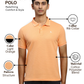 Parx Men Orange Regular Fit Self Design Polo Neck Collar T-Shirt