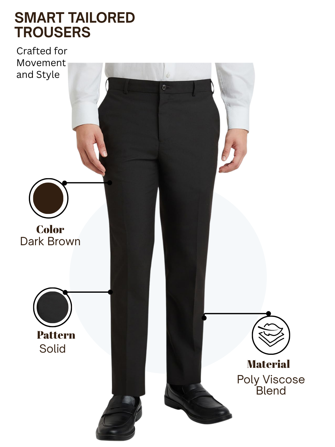 Raymond Men Brown Slim Fit Solid Trouser