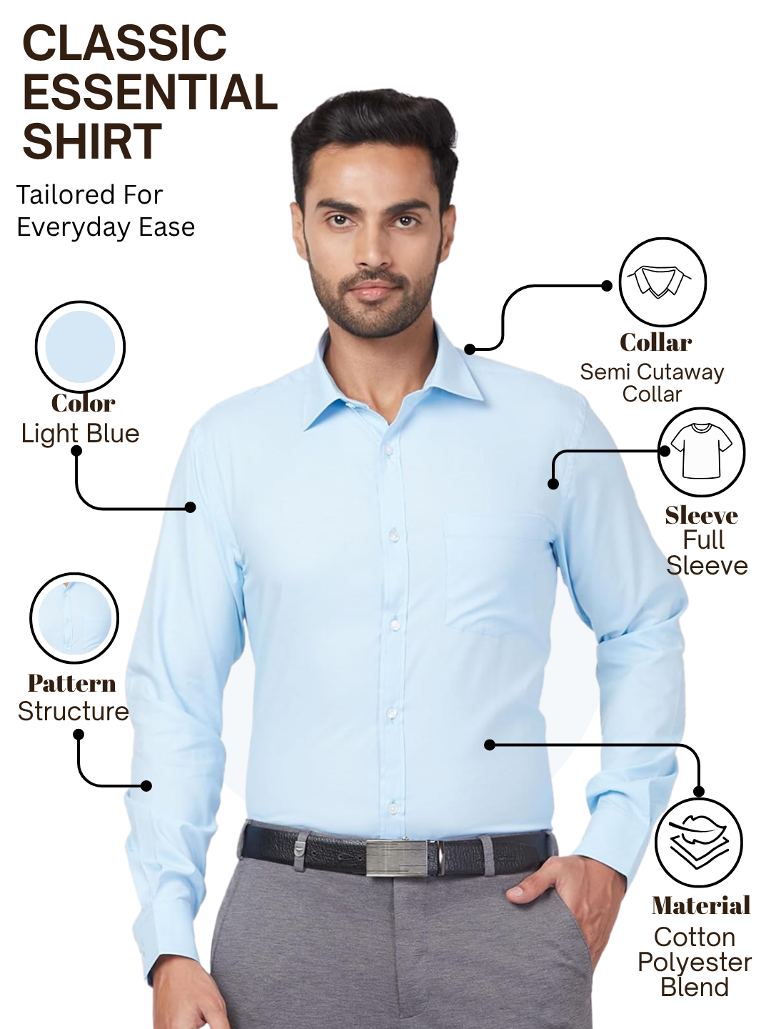 Park Avenue Men Blue Slim Fit Self Design Formal Shirt
