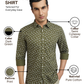 Parx Men Green Slim Fit Printed Casual Shirt