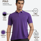 Raymond Men Purple Contemporary Fit Solid Polo Neck Collar T-Shirt