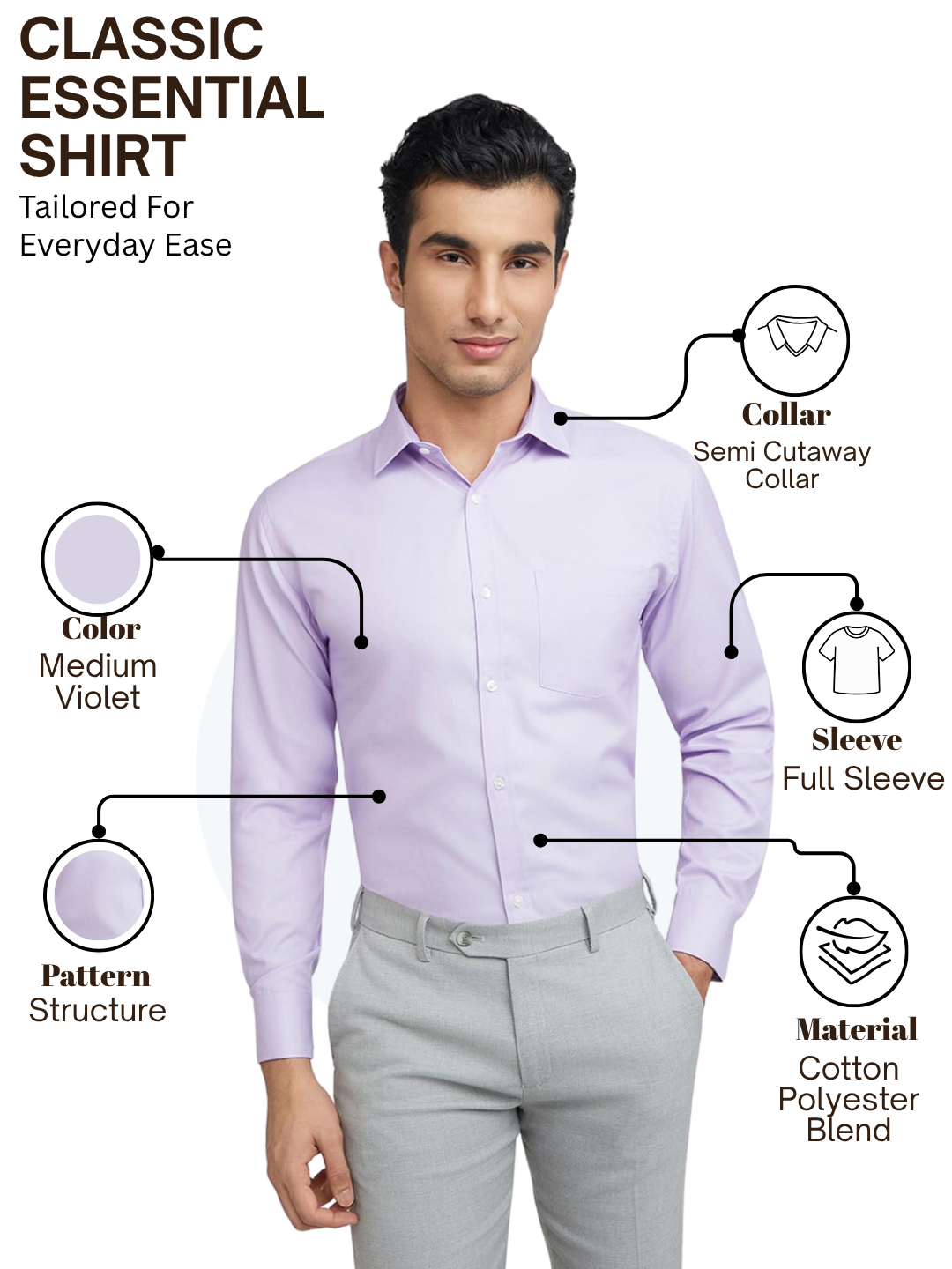 Park Avenue Men Purple Slim Fit Structure Formal Shirt