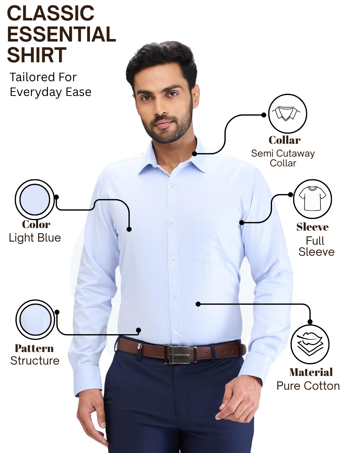 Park Avenue Men Blue Slim Fit Structure Formal Shirt