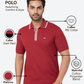 Park Avenue Men Red Slim Fit Solid Polo Neck Collar T-Shirt