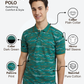 Colorplus Men Green Regular Fit Printed Polo Neck Collar T-Shirt