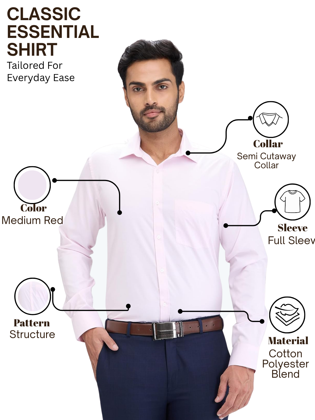 Park Avenue Men Pink Slim Fit Structure Formal Shirt