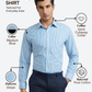 Raymond Men Blue Slim Fit Stripe Formal Shirt