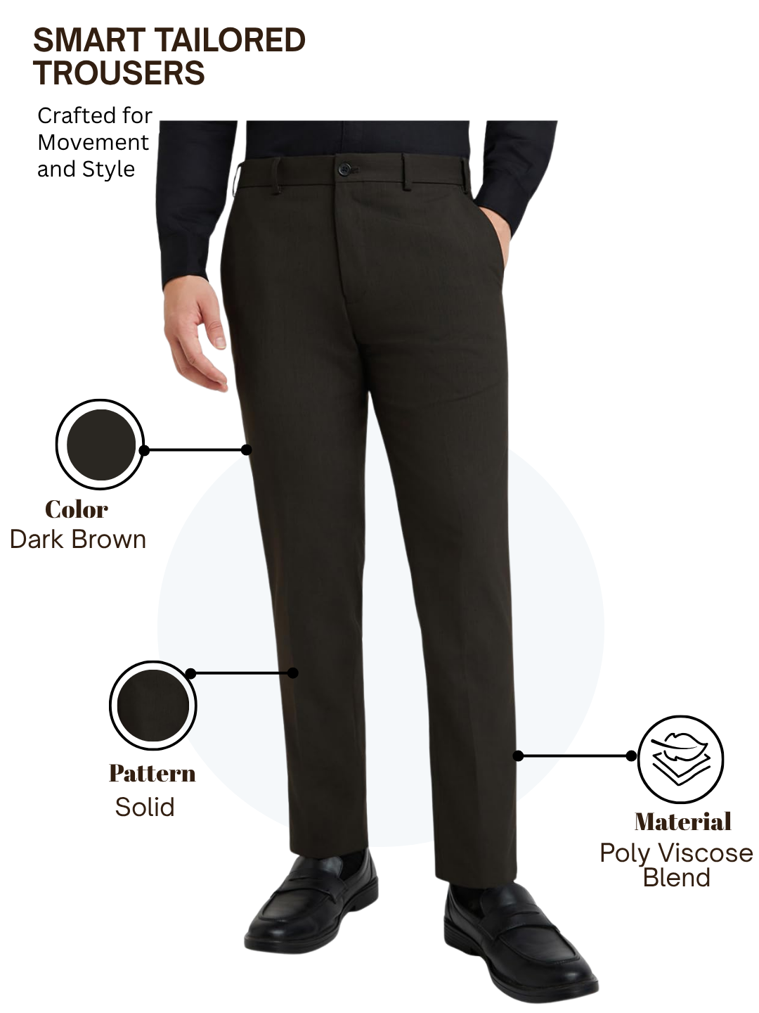 Raymond Men Brown Slim Fit Solid Trouser