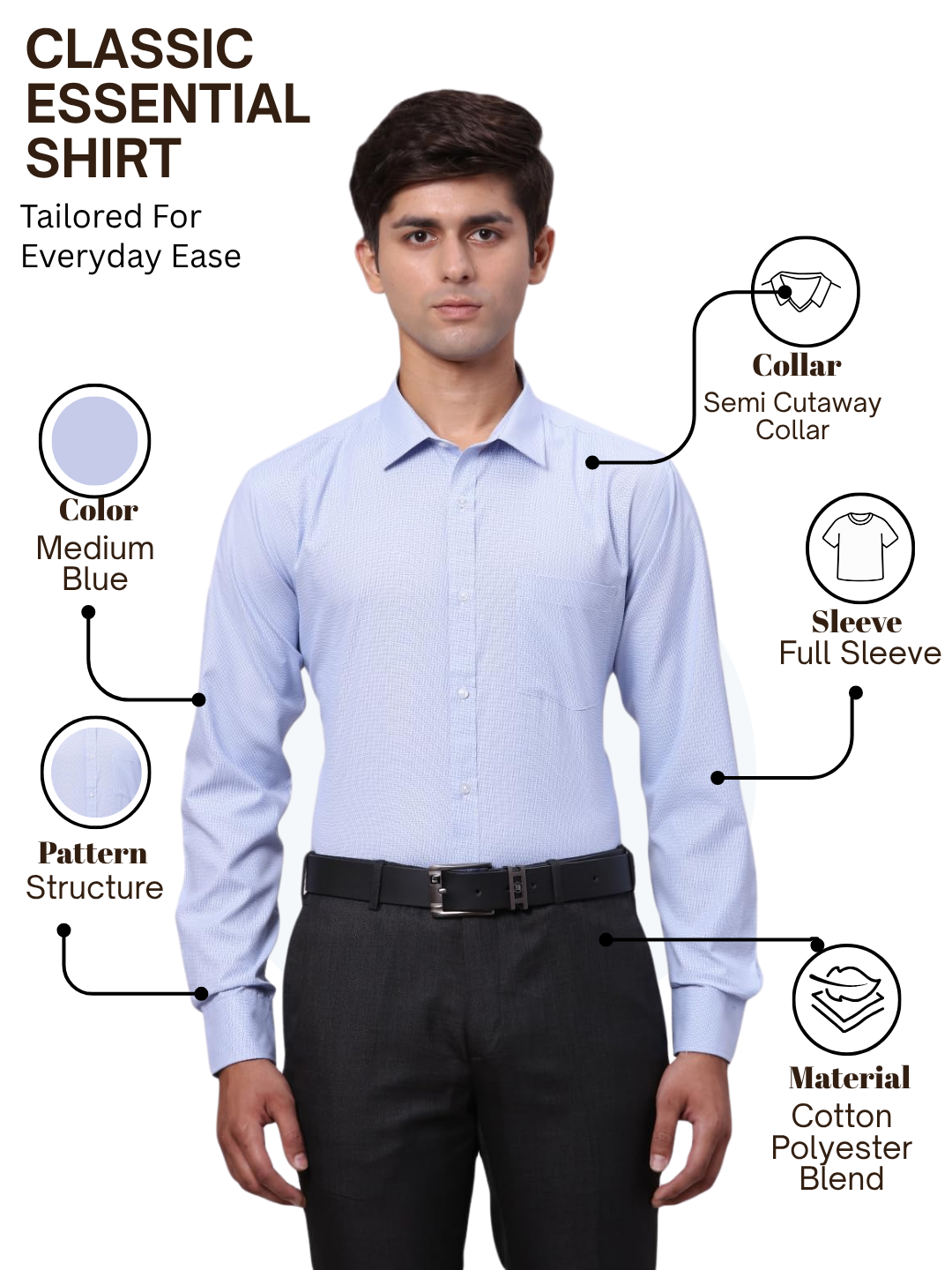 Park Avenue Men Blue Slim Fit Structure Formal Shirt