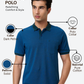 Raymond Men Blue Modern Fit Solid Polo Neck Collar T-Shirt