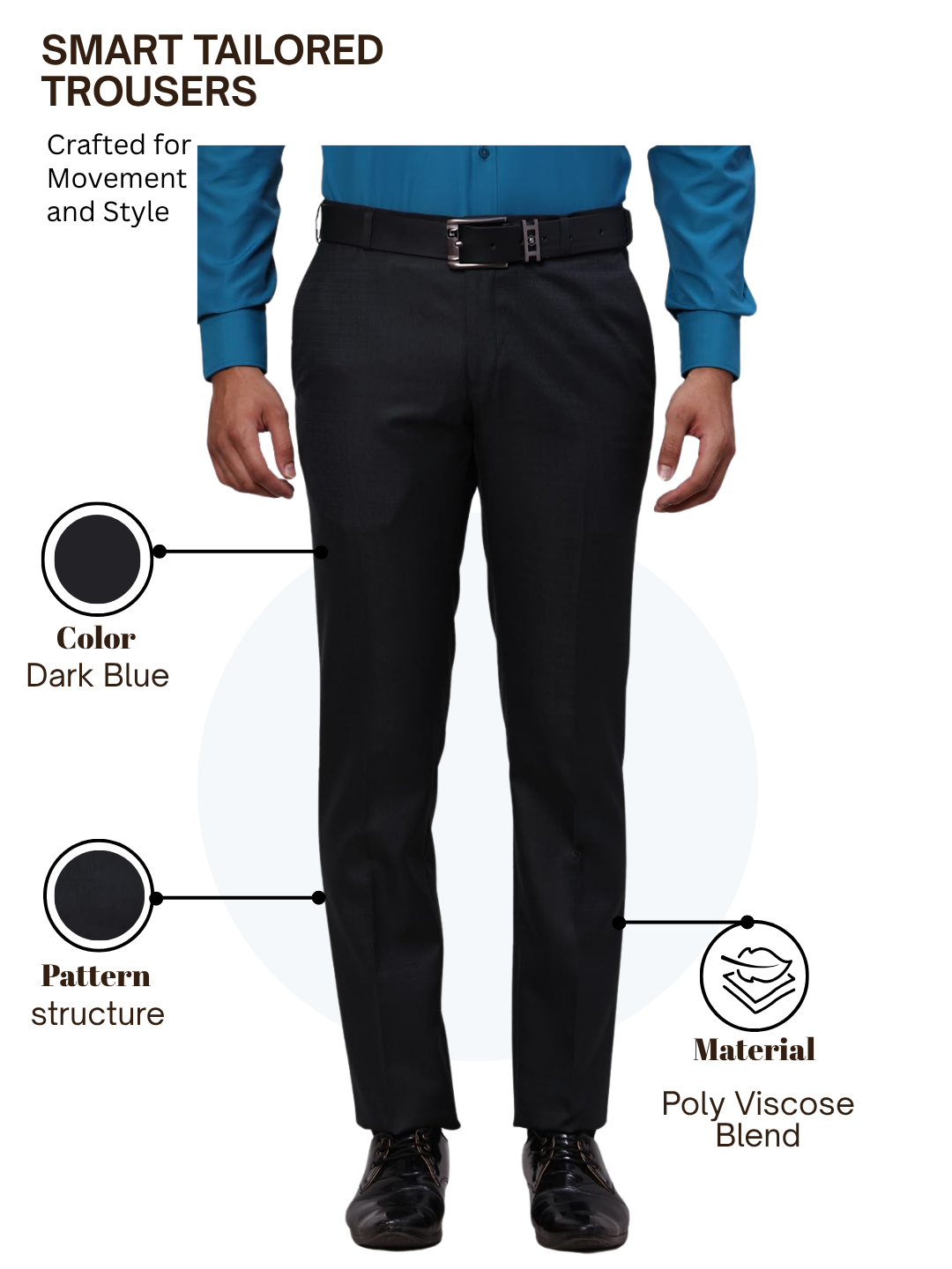 Raymond Men Grey Slim Fit Structure Trouser