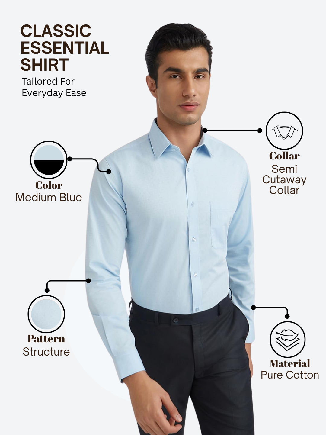 Raymond Men Blue Slim Fit Structure Formal Shirt – MyRaymond