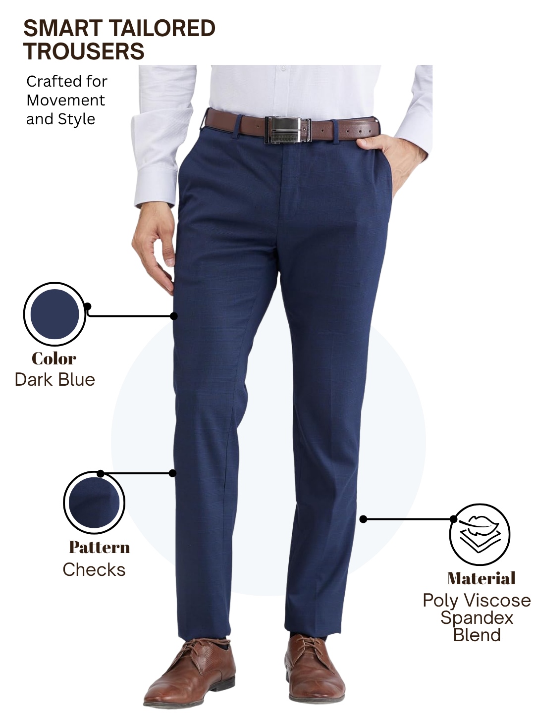 Raymond Men Blue Slim Fit Checks Trouser
