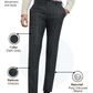 Raymond Men Grey Slim Fit Checks Trouser