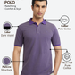 Raymond Men Purple Modern Fit Structure Polo Neck Collar T-Shirt