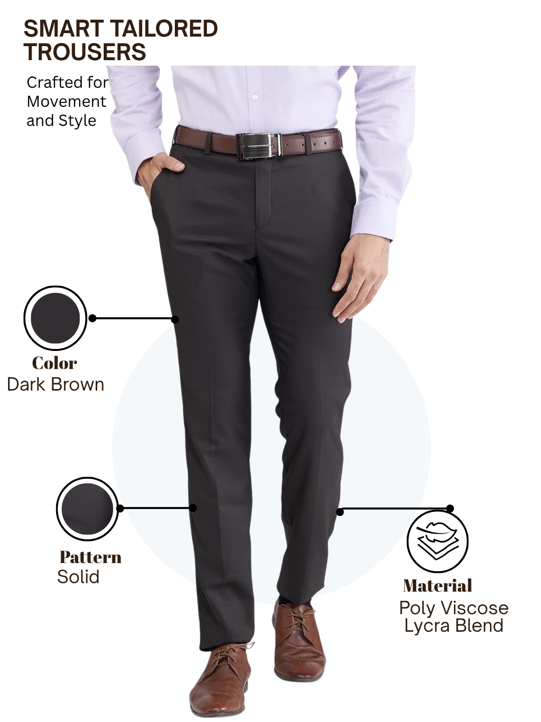 Raymond Men Brown Slim Fit Solid Trouser