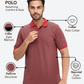 Raymond Men Maroon Modern Fit Structure Polo Neck Collar T-Shirt