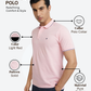 Raymond Men Pink Modern Fit Solid Polo Neck Collar T-Shirt