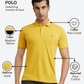 Raymond Men Yellow Modern Fit Solid Polo Neck Collar T-Shirt