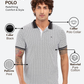 Raymond Men Black Modern Fit Printed Polo Neck Collar T-Shirt