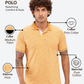 Raymond Men Yellow Modern Fit Printed Polo Neck Collar T-Shirt