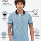 Raymond Men Blue Modern Fit Printed Polo Neck Collar T-Shirt