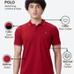 Raymond Men Red Contemporary Fit Solid Polo Neck Collar T-Shirt
