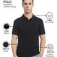 Parx Men Black Regular Fit Solid Polo Neck Collar T-Shirt