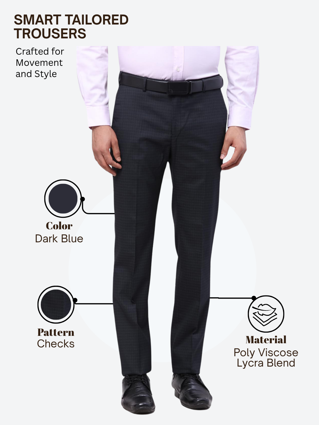 Raymond Men Blue Slim Fit Checks Trouser