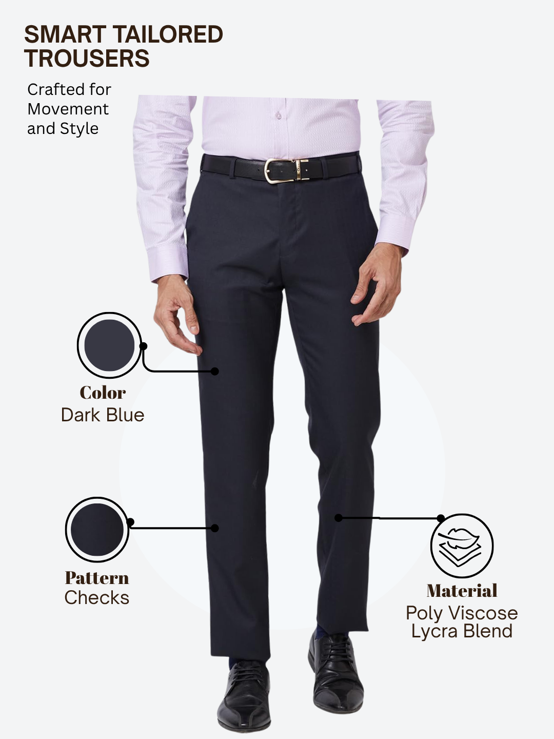 Raymond Men Blue Slim Fit Checks Trouser