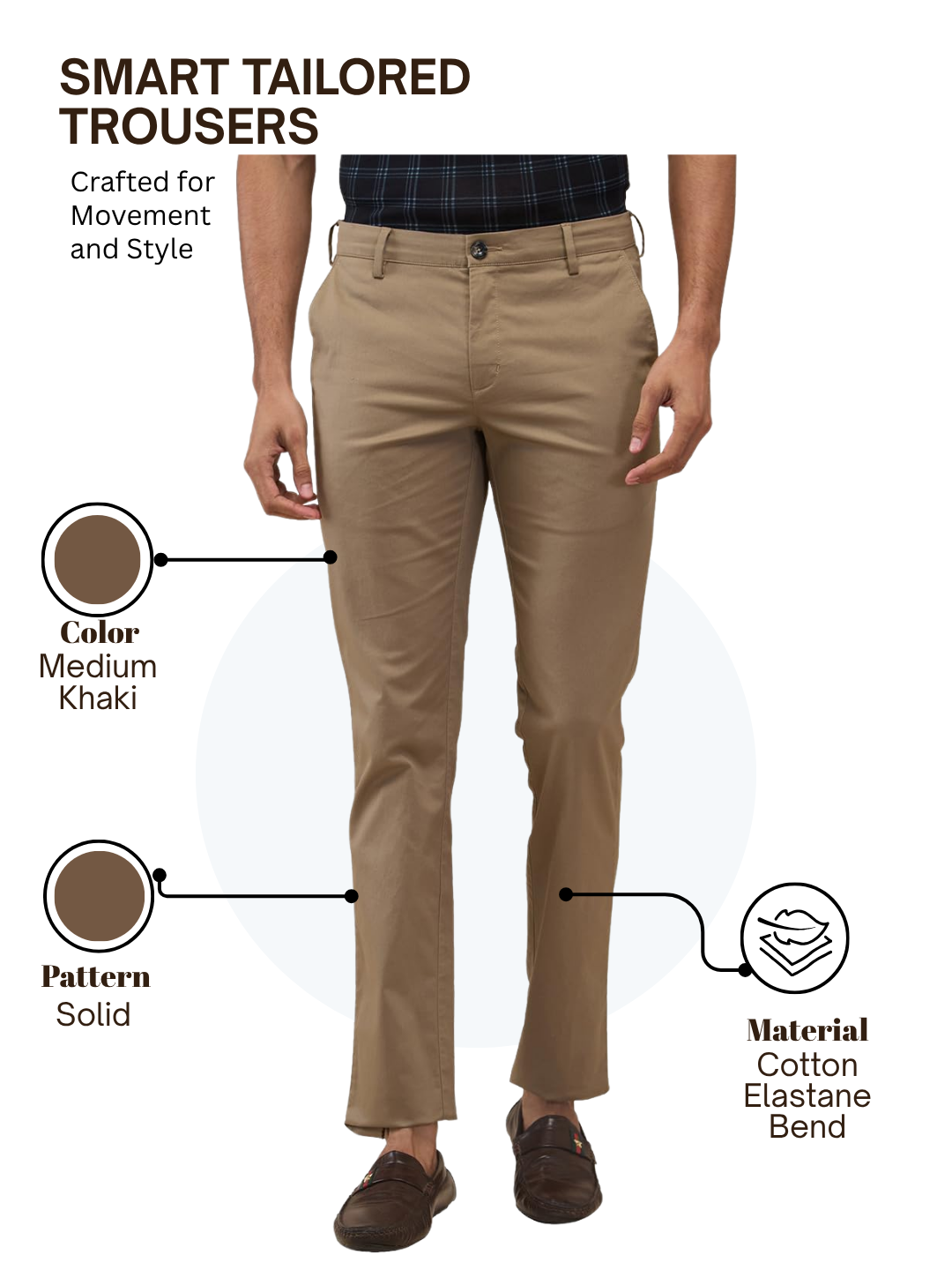 Colorplus Men Khaki Slim Fit Solid Trouser – MyRaymond