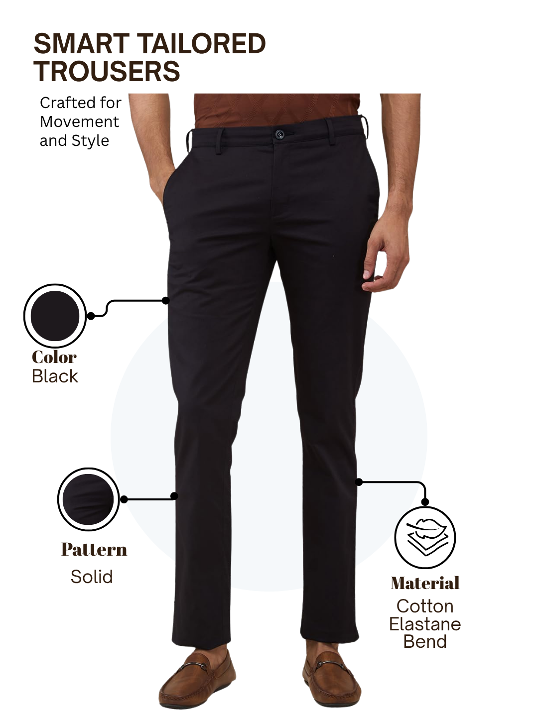 Colorplus Men Black Slim Fit Solid Trouser – MyRaymond