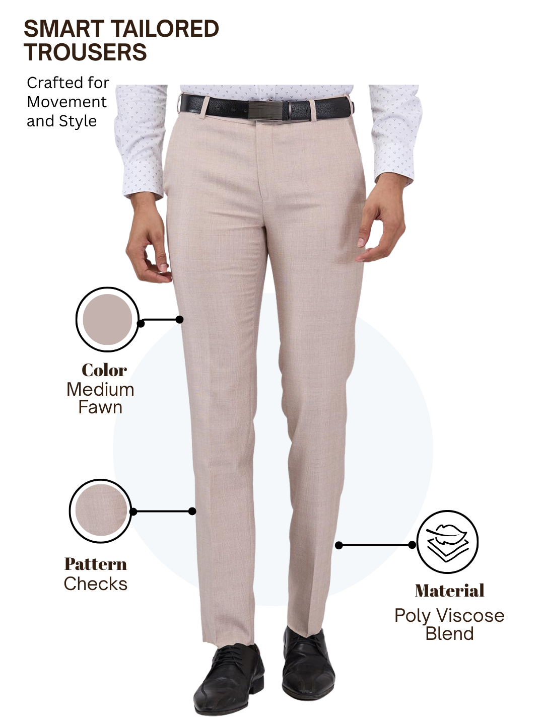 Raymond Men Brown Slim Fit Checks Trouser