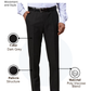 Park Avenue Men Grey Slim Fit Structure Trouser