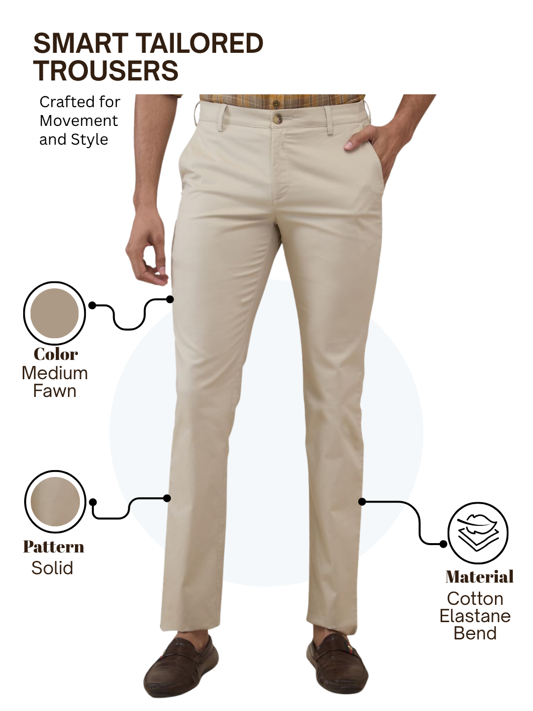 Colorplus Men Brown Slim Fit Solid Trouser – MyRaymond