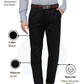 Raymond Men Black Slim Fit Solid Trouser