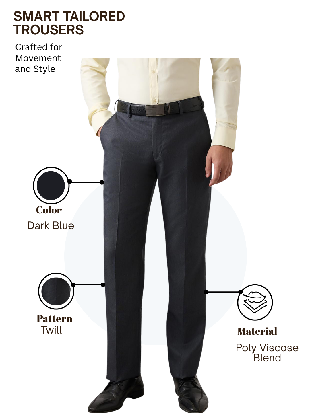 Park Avenue Men Blue Regular Fit Twill Trouser