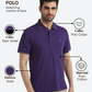 Raymond Men Purple Modern Fit Solid Polo Neck Collar T-Shirt