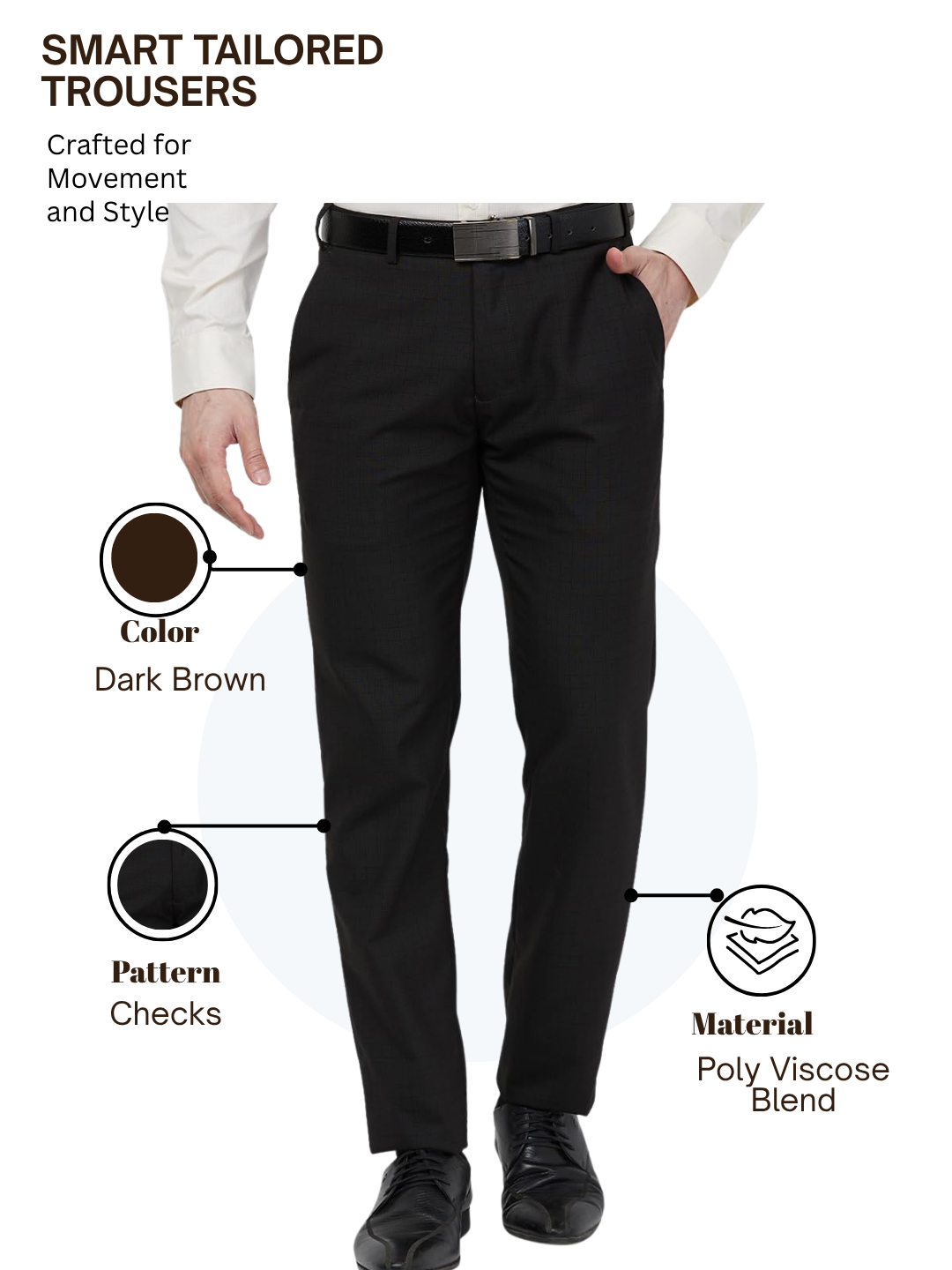 Raymond Men Brown Slim Fit Checks Trouser