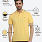 Raymond Men Yellow Modern Fit Solid Polo Neck Collar T-shirt