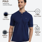 Raymond Men Blue Modern Fit Solid Polo Neck Collar T-Shirt