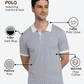 Raymond Men Blue Modern Fit Print Polo Neck Collar T-Shirt